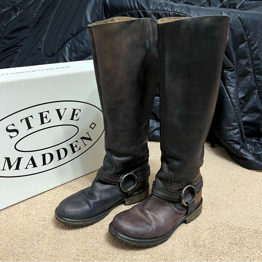 Steve Madden | Women’s Judgement Leather Riding Boot | Size 7